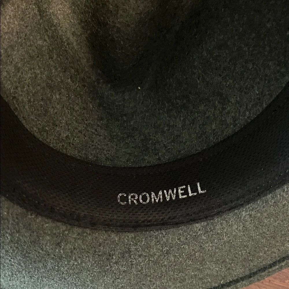 Green 100% Wool Felt STETSON Cromwell men’s Fedora brim Hat L NWOT USA Made - Picture 5 of 6